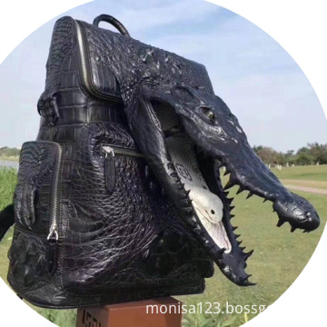 Thailand Crocodile Leather Men's Backpack Large Capacity Business Casual Computer Backpack Leather Travel School Bag